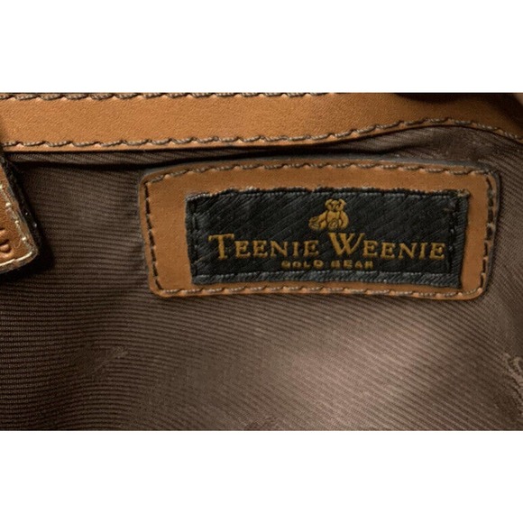 Teenie Weenie Gold Teddy Bear Brown Map Print Adjustable Strap Handbag Purse - Picture 12 of 12